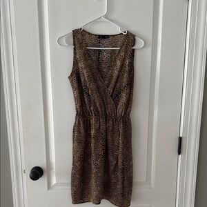 Aqua Brown Animal Print Mini Dress